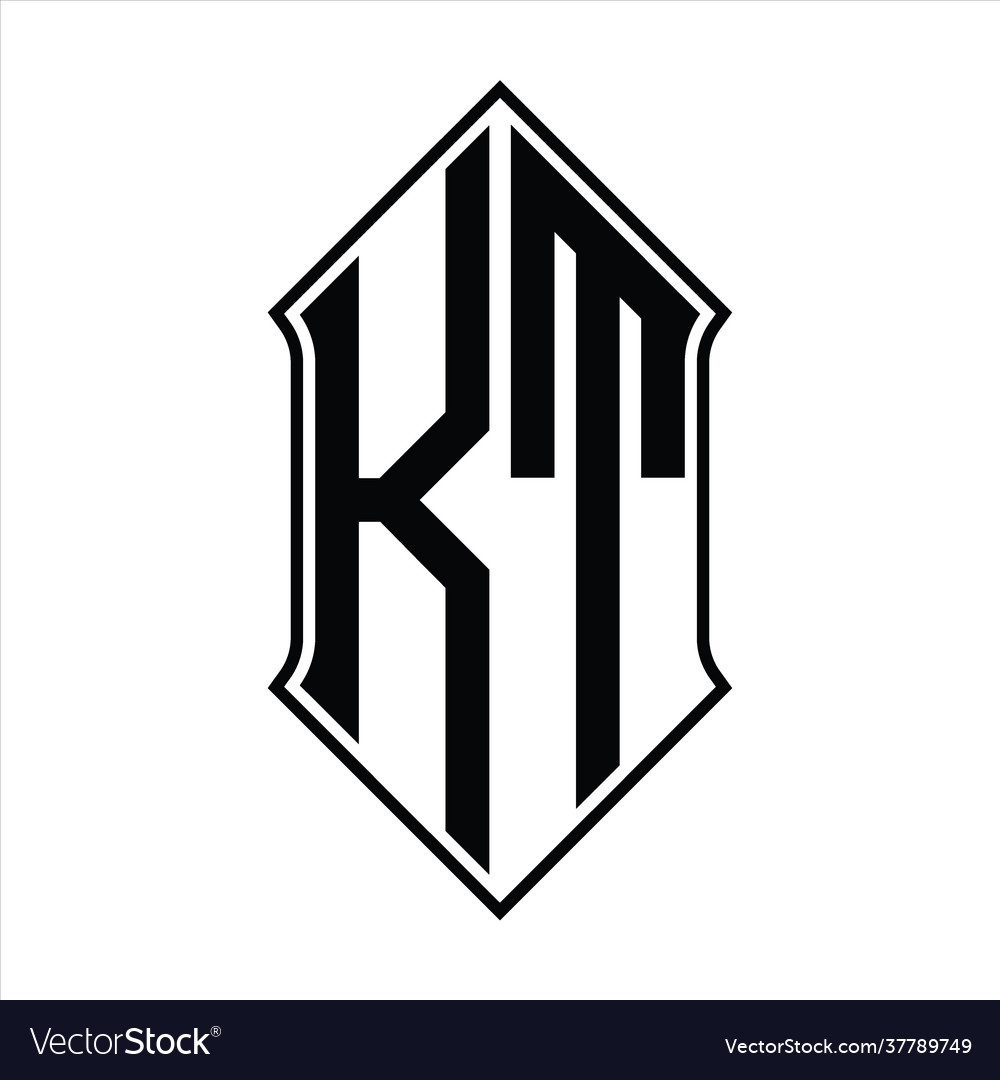 Kt logo monogram with shieldshape and outline
