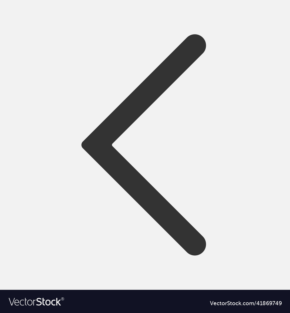 Left arrow outline isolated flat design