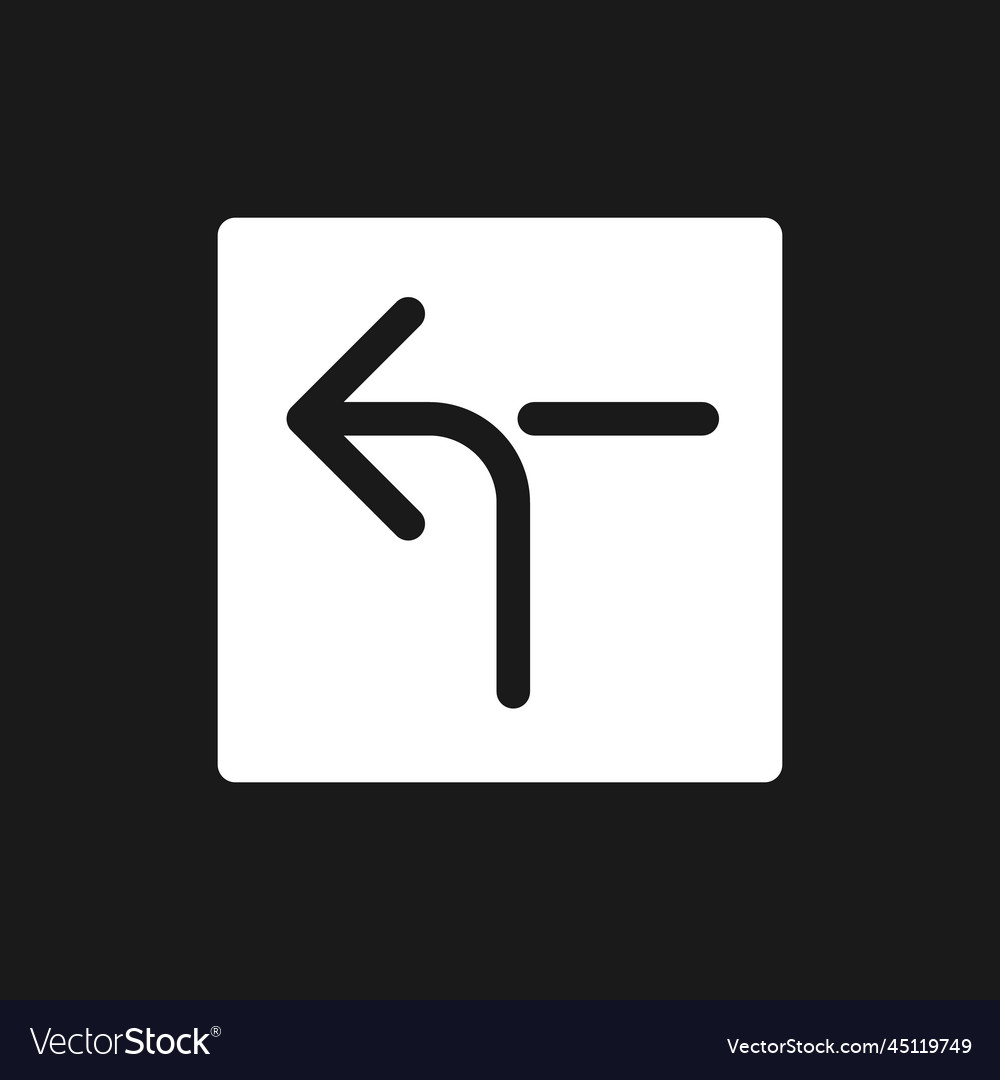 Left horizontal alignment sign dark mode glyph ui vector image Left horizontal alignment sign dark mode glyph ui