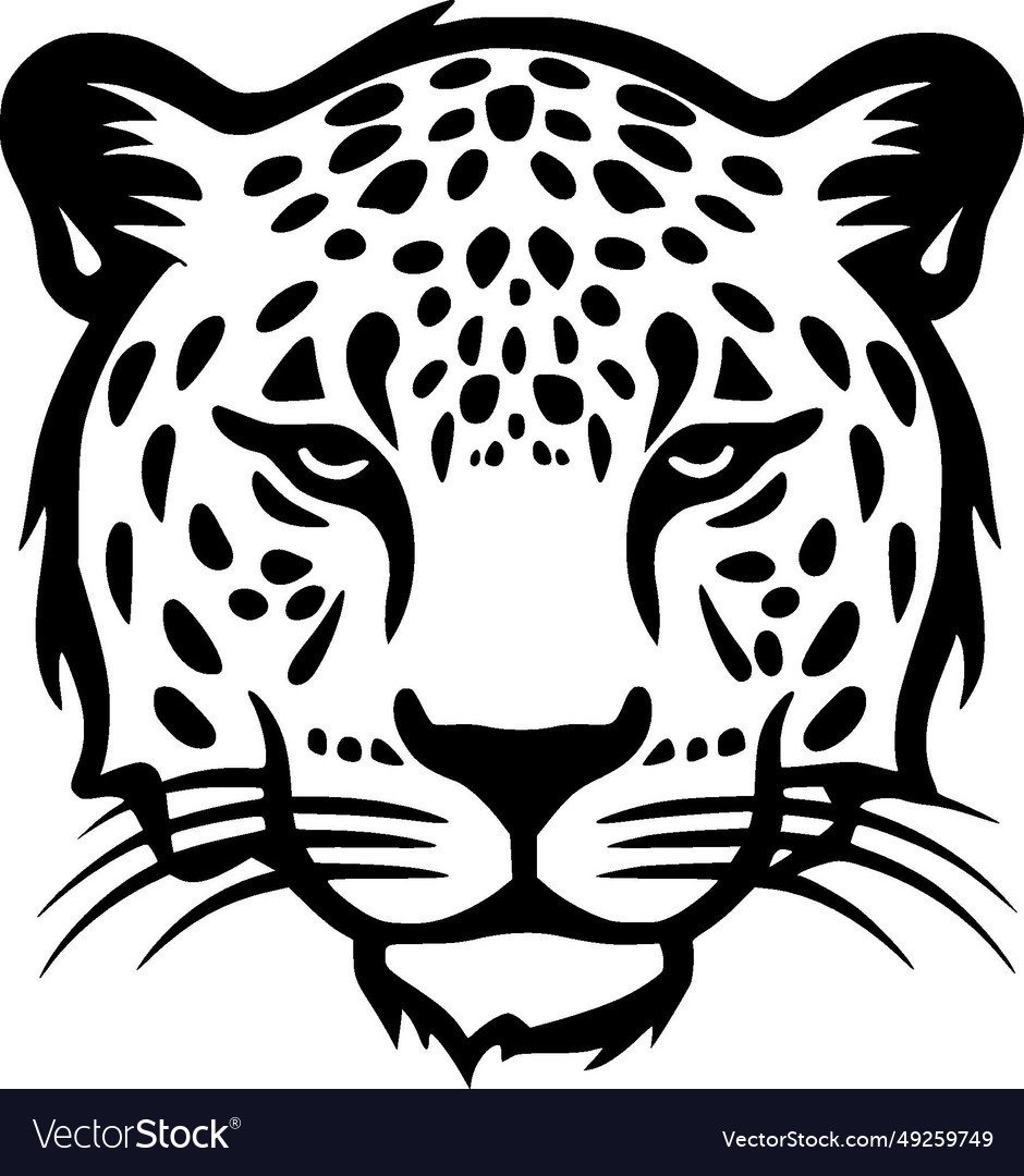 Leopard - black and white isolated icon