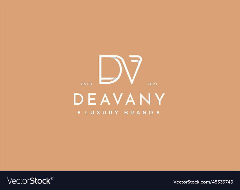 Minimalist letter d v logo design for personal