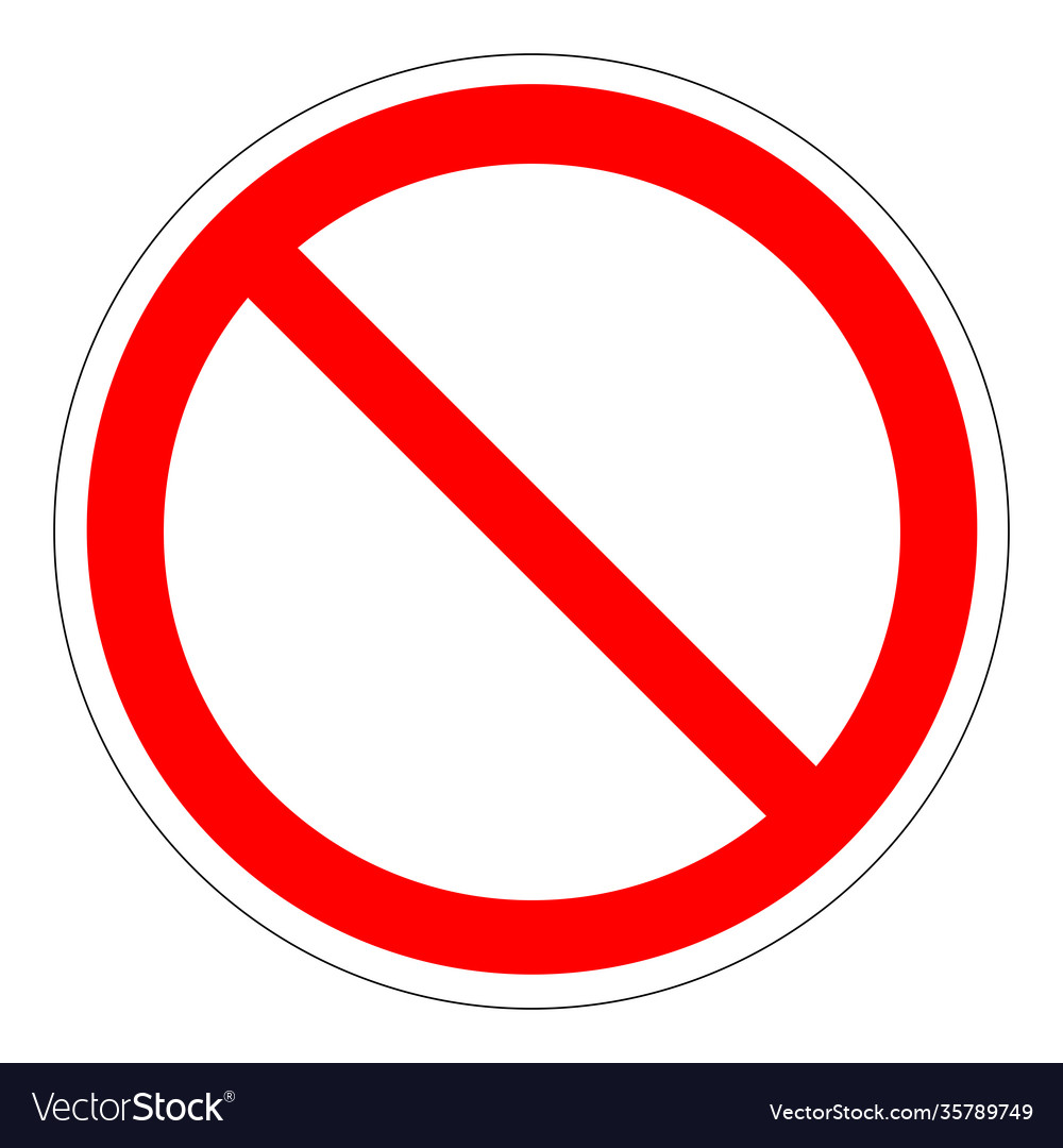 Prohibition sign template Royalty Free Vector Image