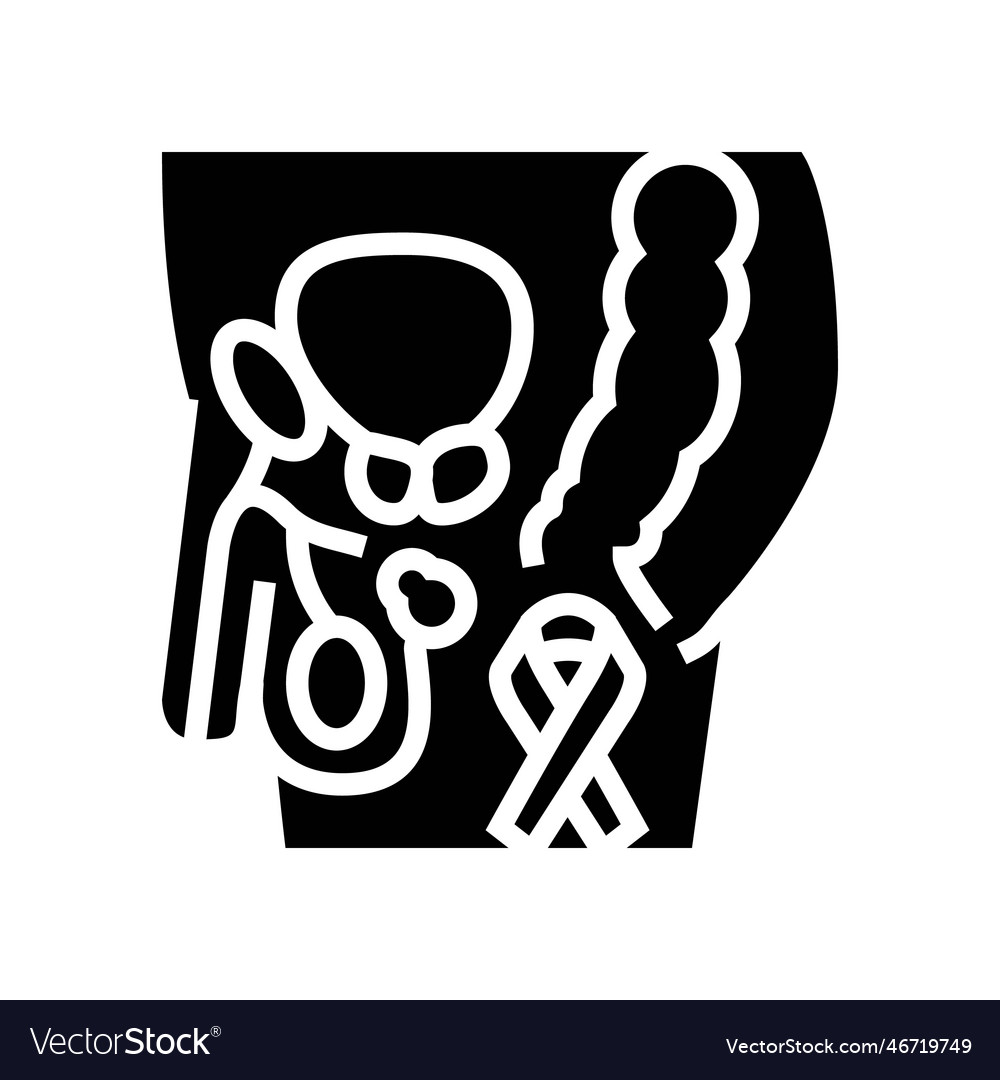 Prostate cancer glyph icon Royalty Free Vector Image