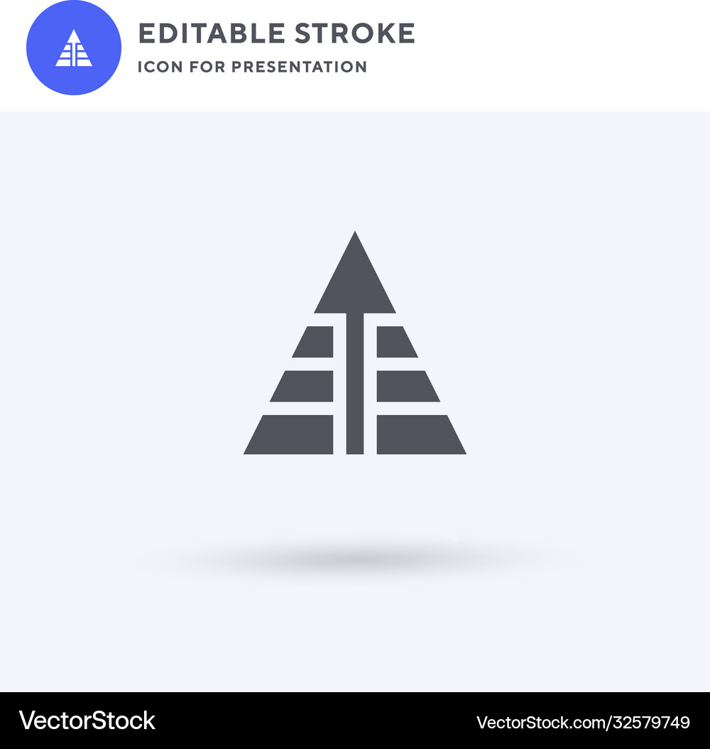 Pyramid icon filled flat sign solid Royalty Free Vector