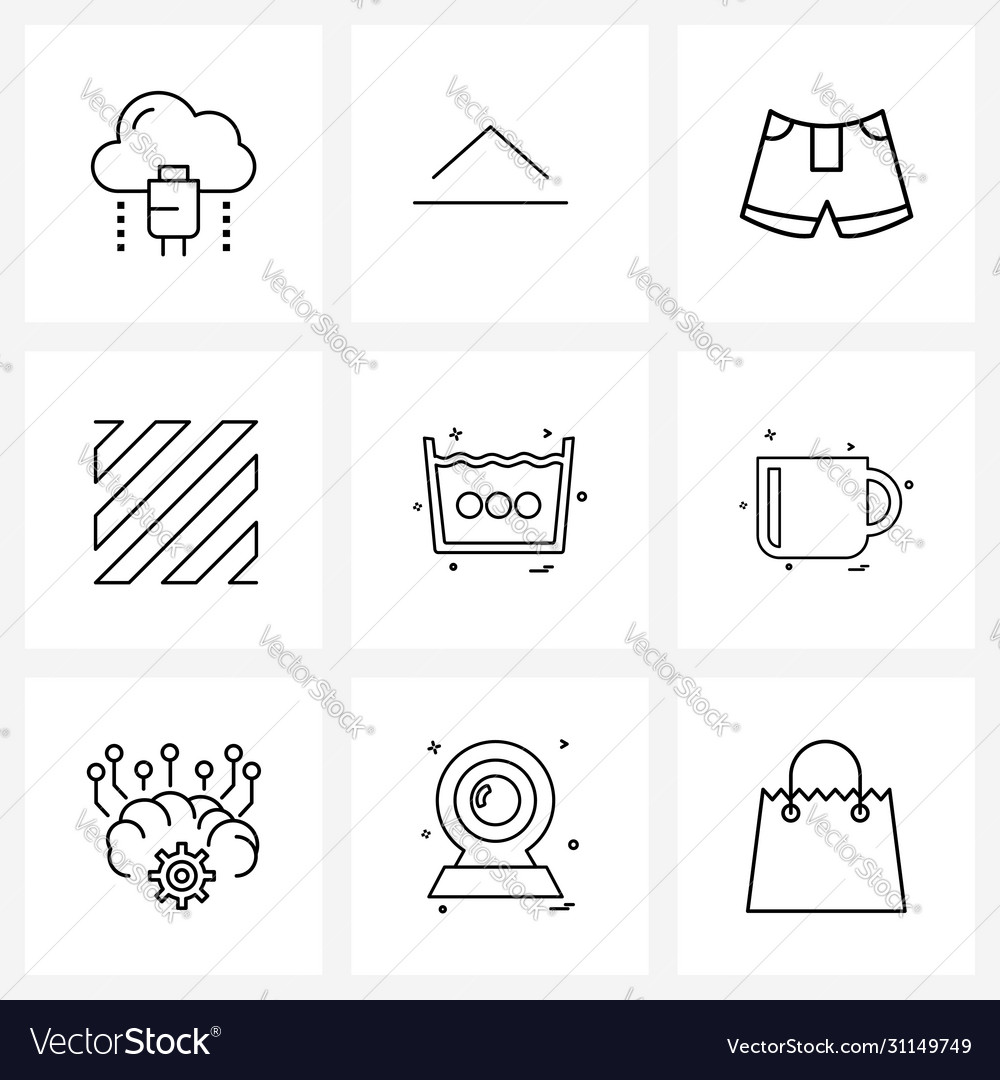Set 9 einfache Zeilensymbole Raumlayout Upload