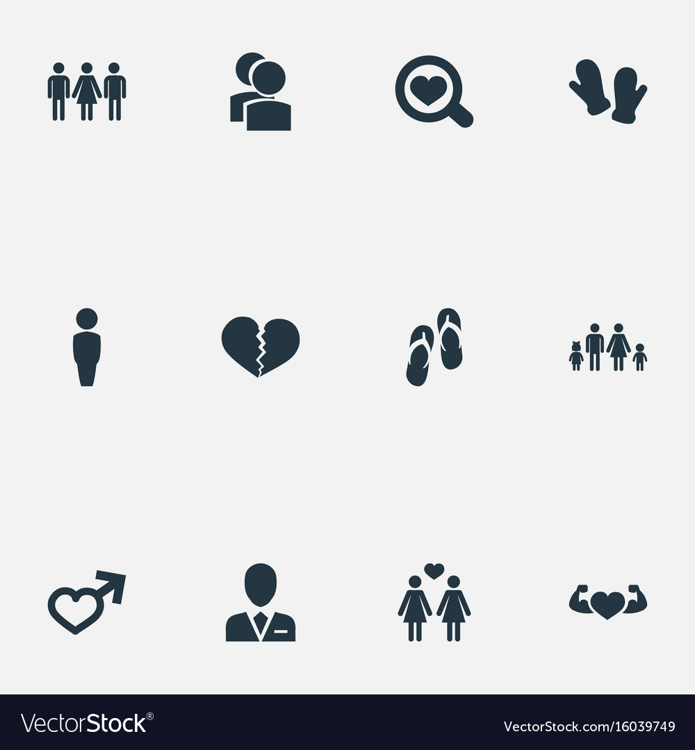 Set of simple beloved icons