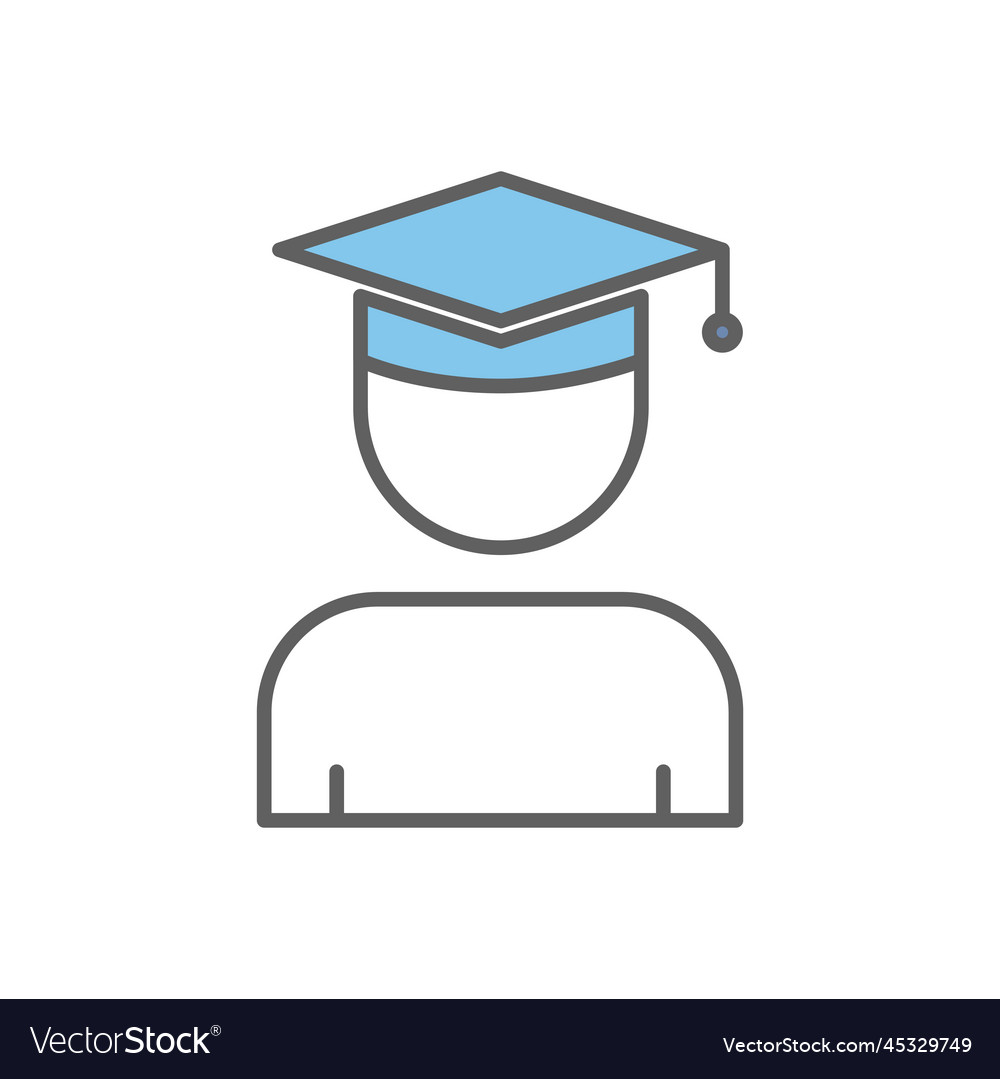 Student icon with graduation cap related