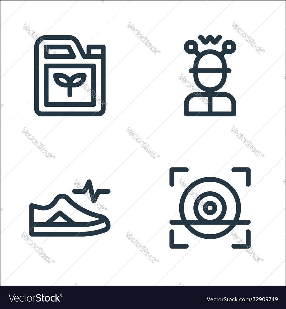 Technology future line icons linear set