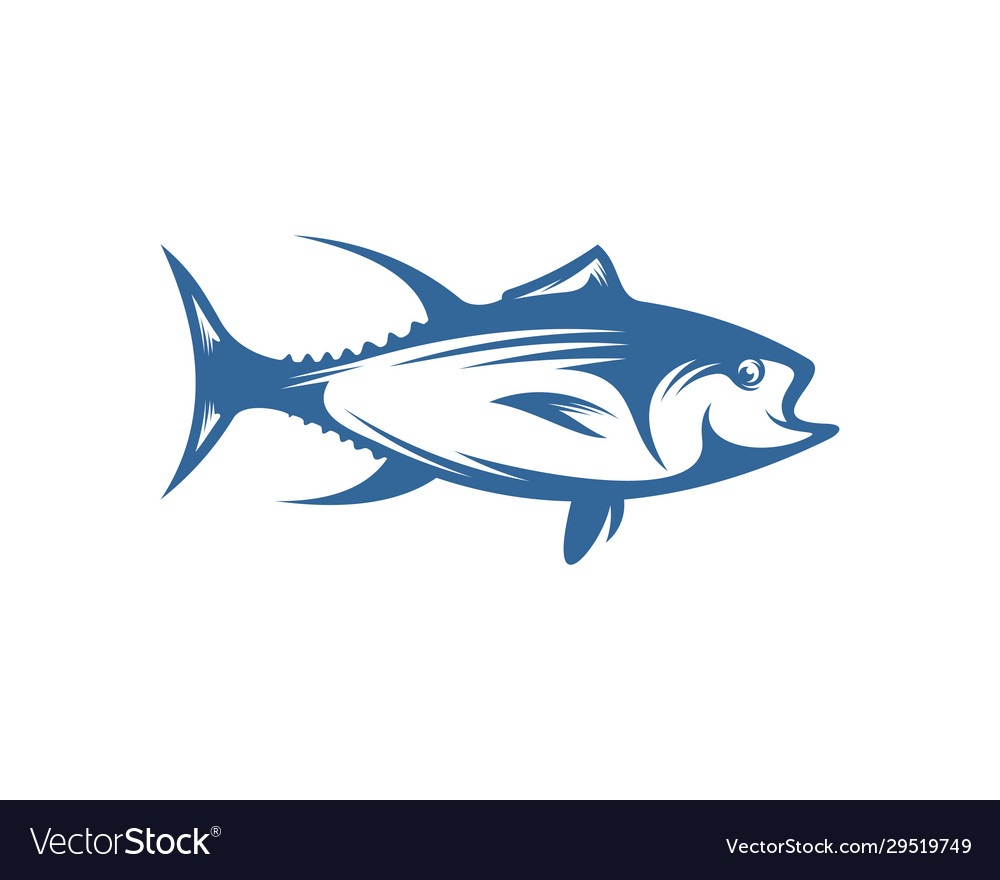 Tuna fish logo design template silhouette Vector Image