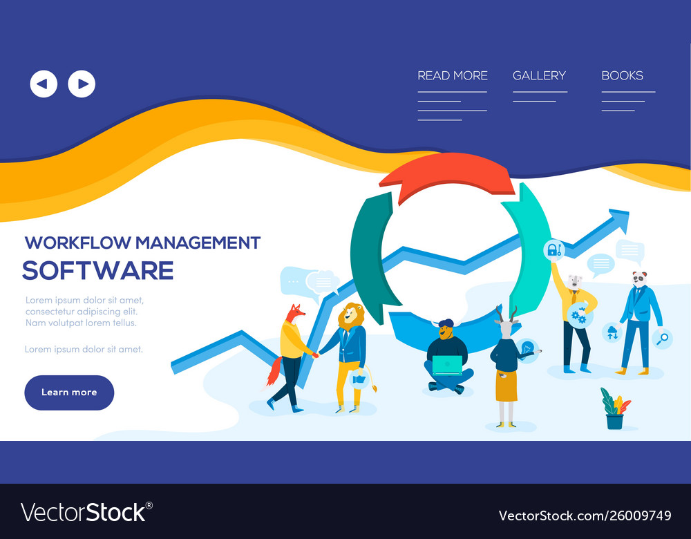 Workflow management software web banner template