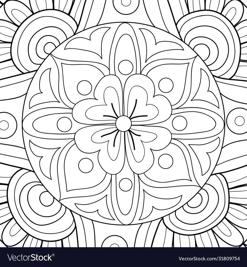 Adult coloring bookpage a floral abstract Vector Image