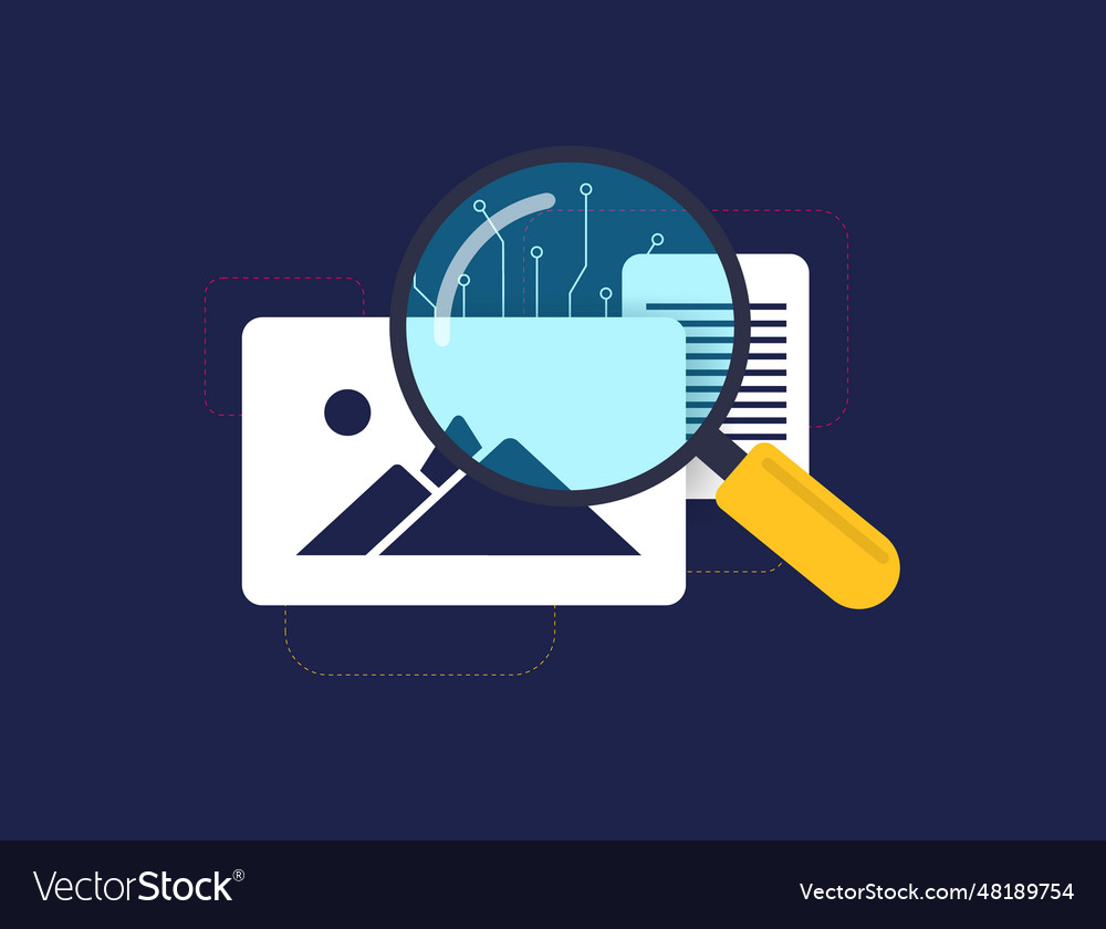 Ai content detector concept detect artificial vector image Ai content detector concept detect artificial