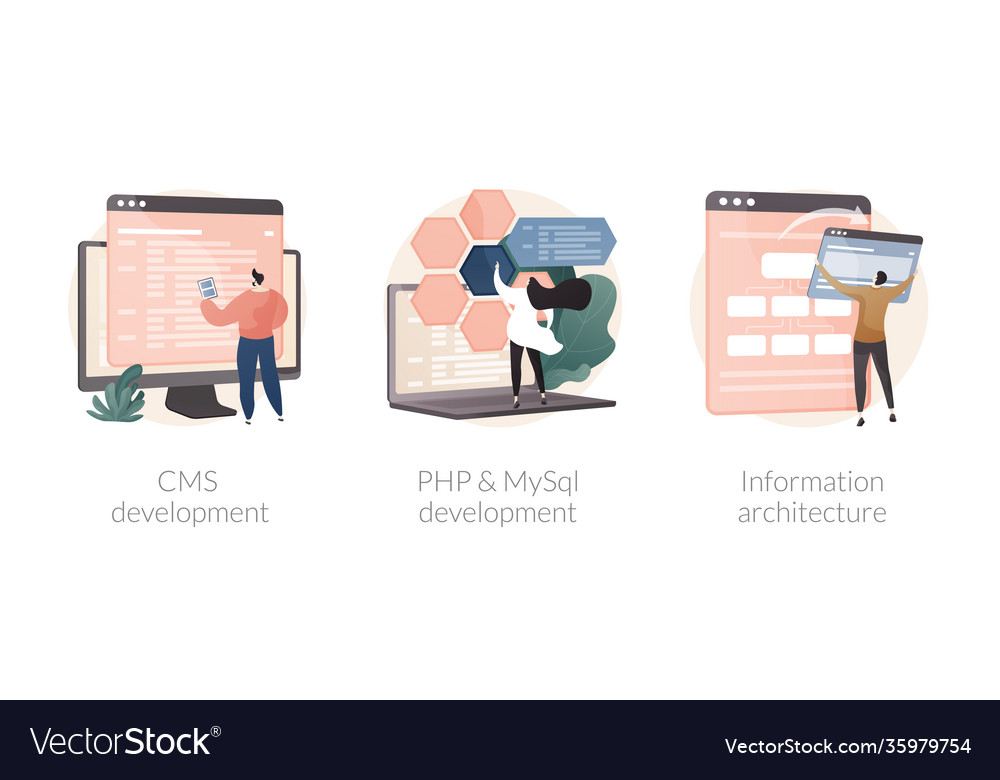 Backend development abstract concept vector image Backend development abstract concept