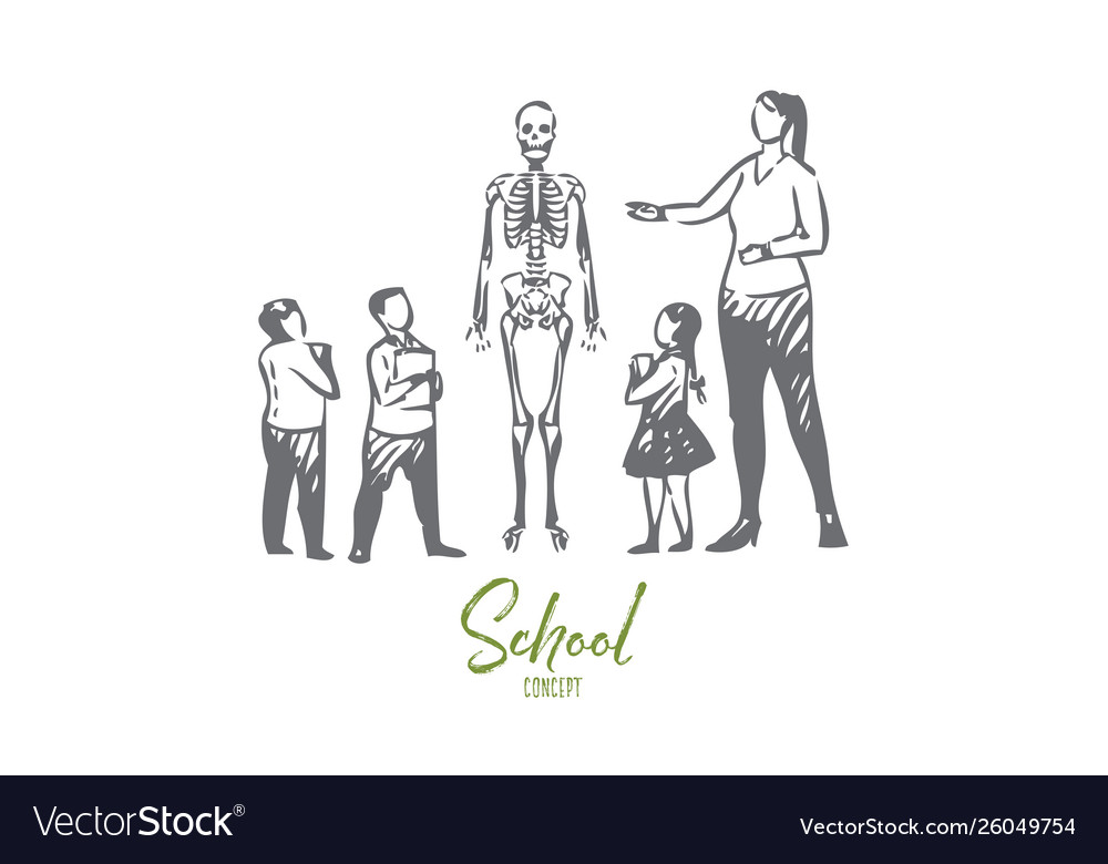 Biology lesson concept sketch isolated