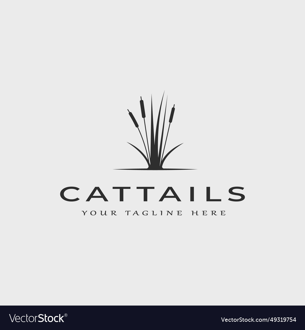 Cattails vintage logo template design