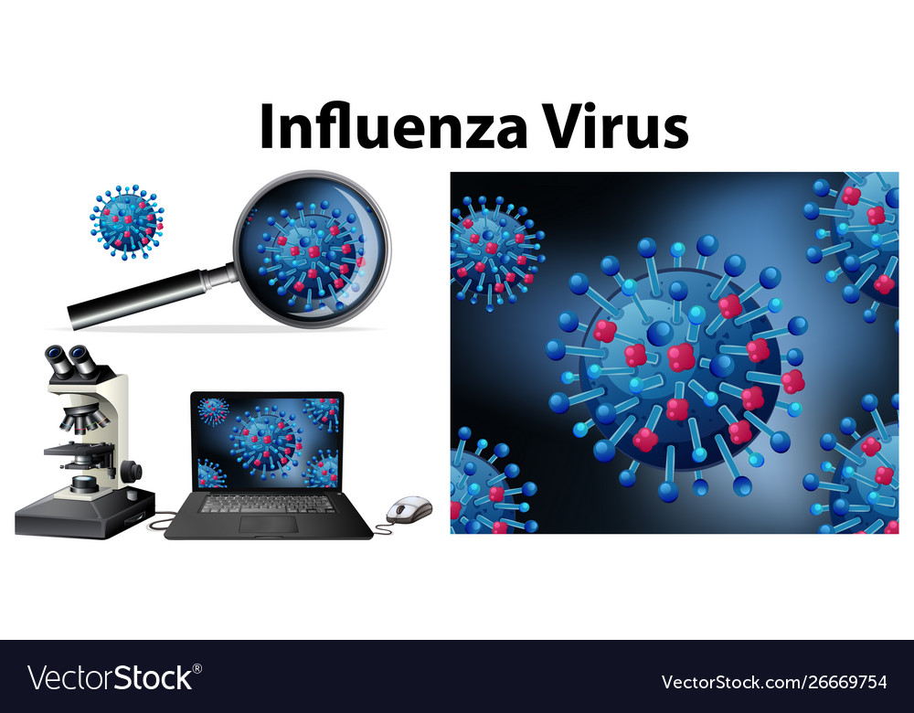 Close up isolated object virus influenza Vector Image