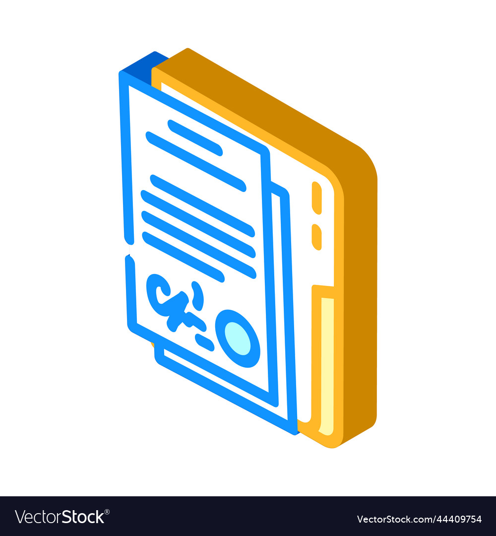 Document folder isometric icon vector image Document folder isometric icon