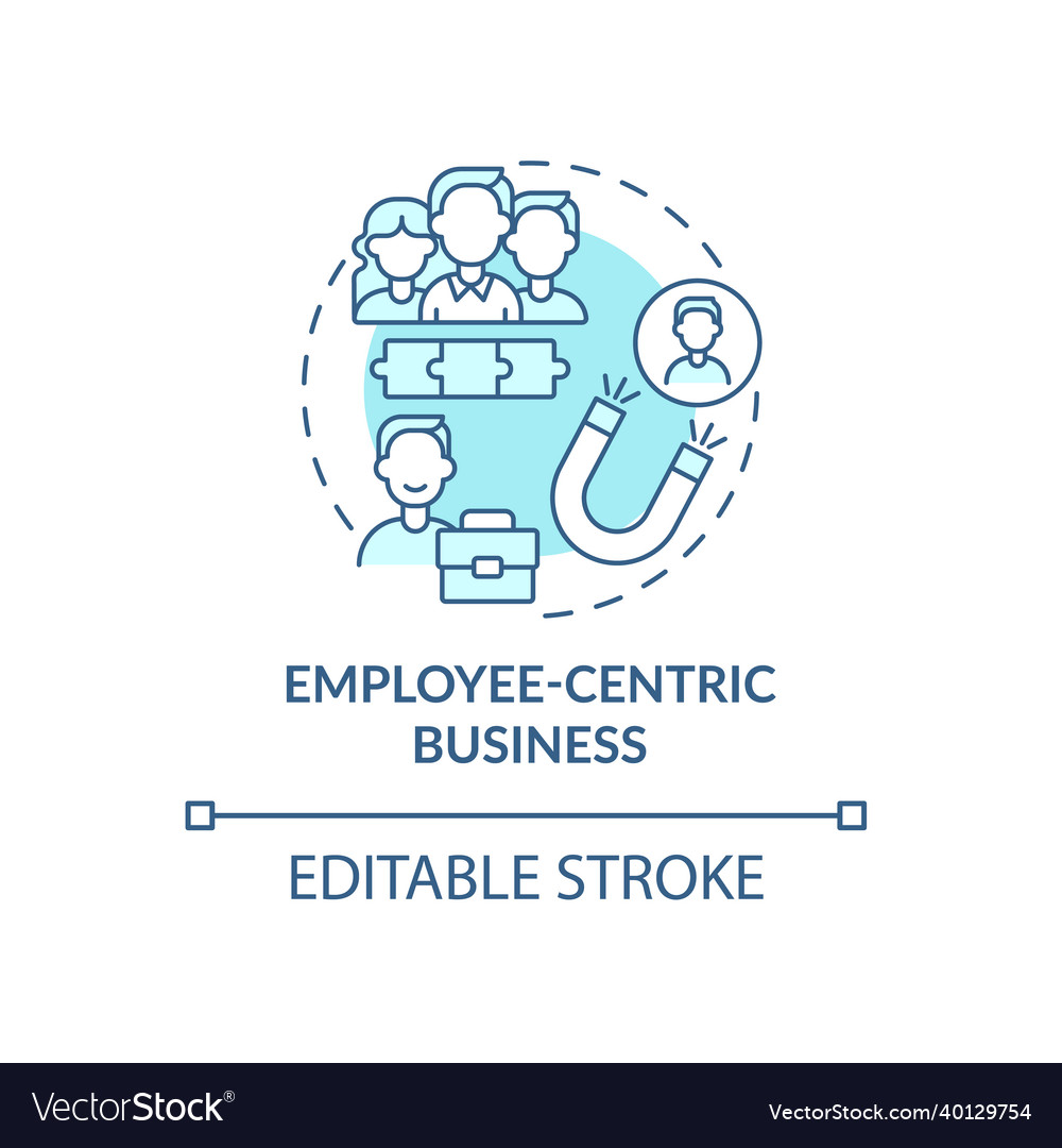 Employee centric business blue concept icon