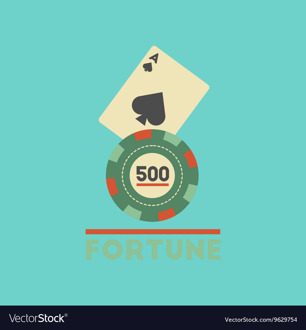 Flat icon on stylish background fortune chip card