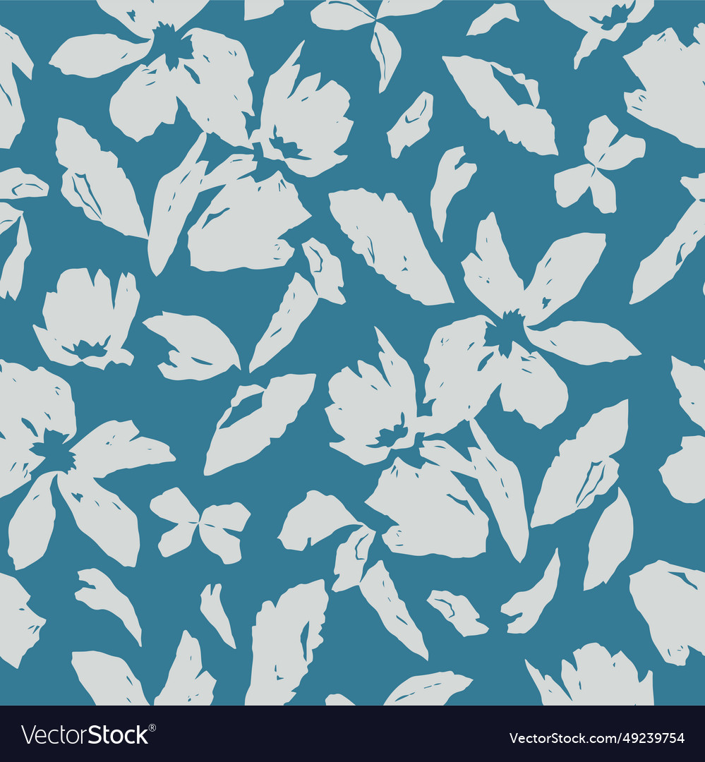 Flower and leaf seamless pattern