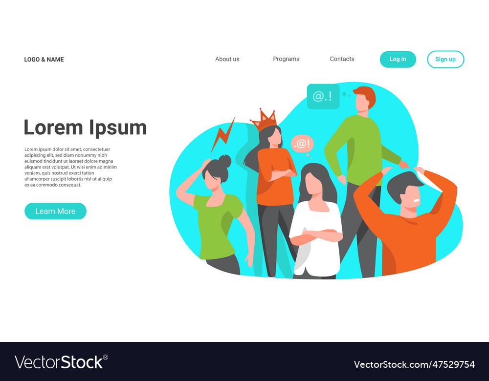 Group of people with problem behavior vector image Group of people with problem behavior