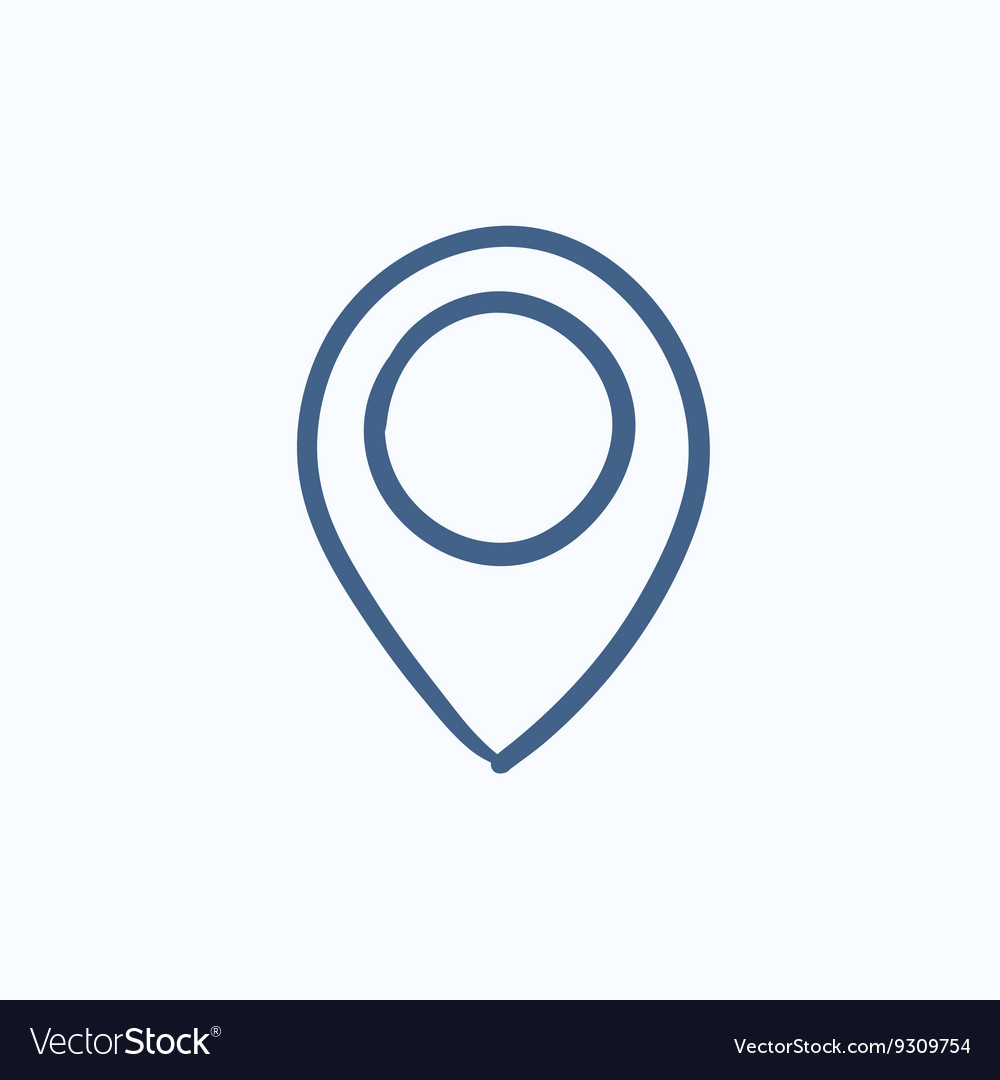 Map pointer sketch icon