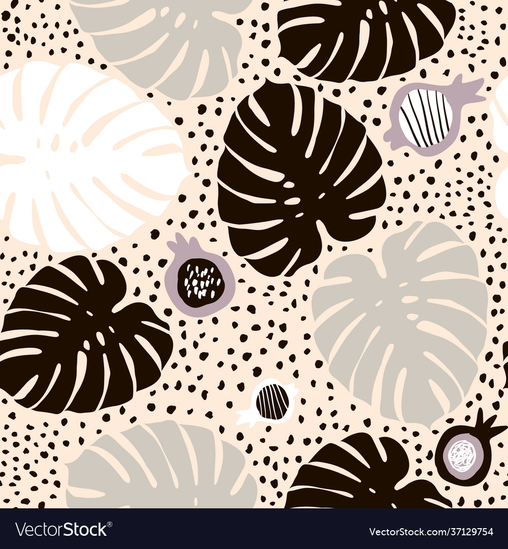 Palmzweig trendy nahtlose Muster mit Hand vector image Palmzweig trendy nahtlose Muster mit Hand