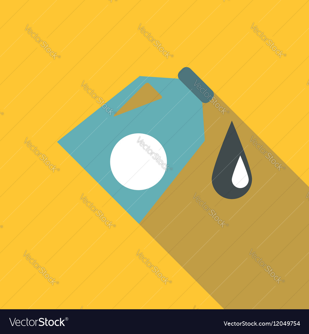 Plastic jar with fuel icon flat style Royalty Free Vector