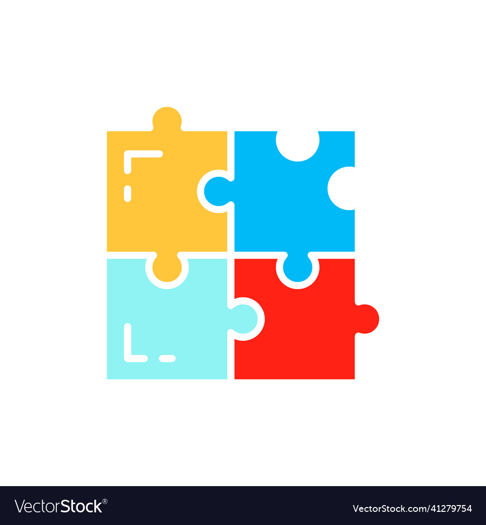 Puzzle simple solutions compatibility Royalty Free Vector