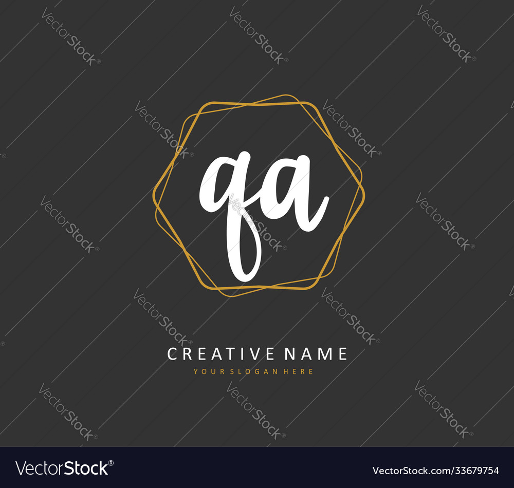 Q a qa initial letter handwriting and signature