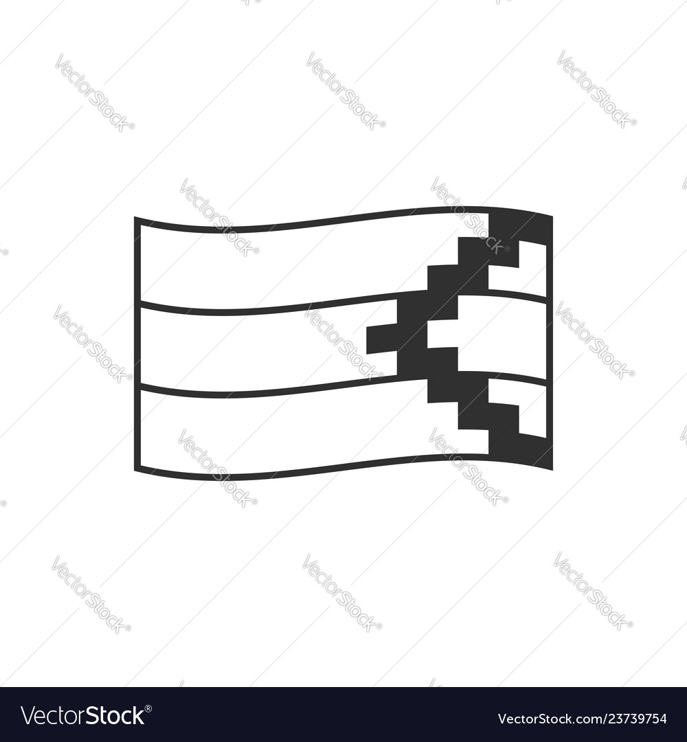 Republic of artsakh flag icon in black outline Vector Image