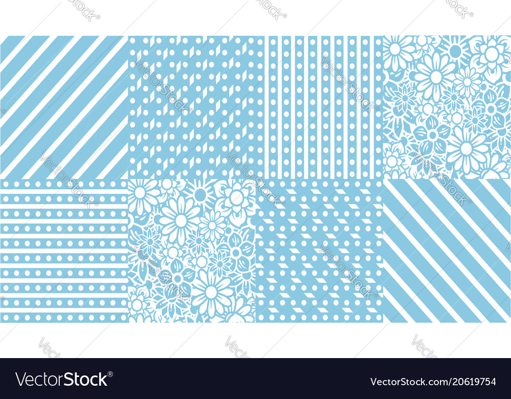 Set of abstract background pattern in blue vector image Set of abstract background pattern in blue