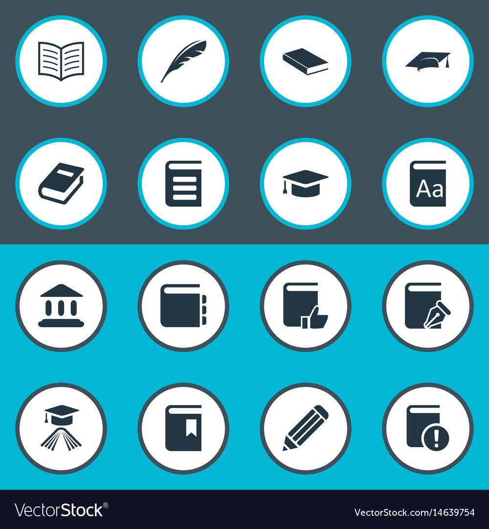 Set of simple reading icons