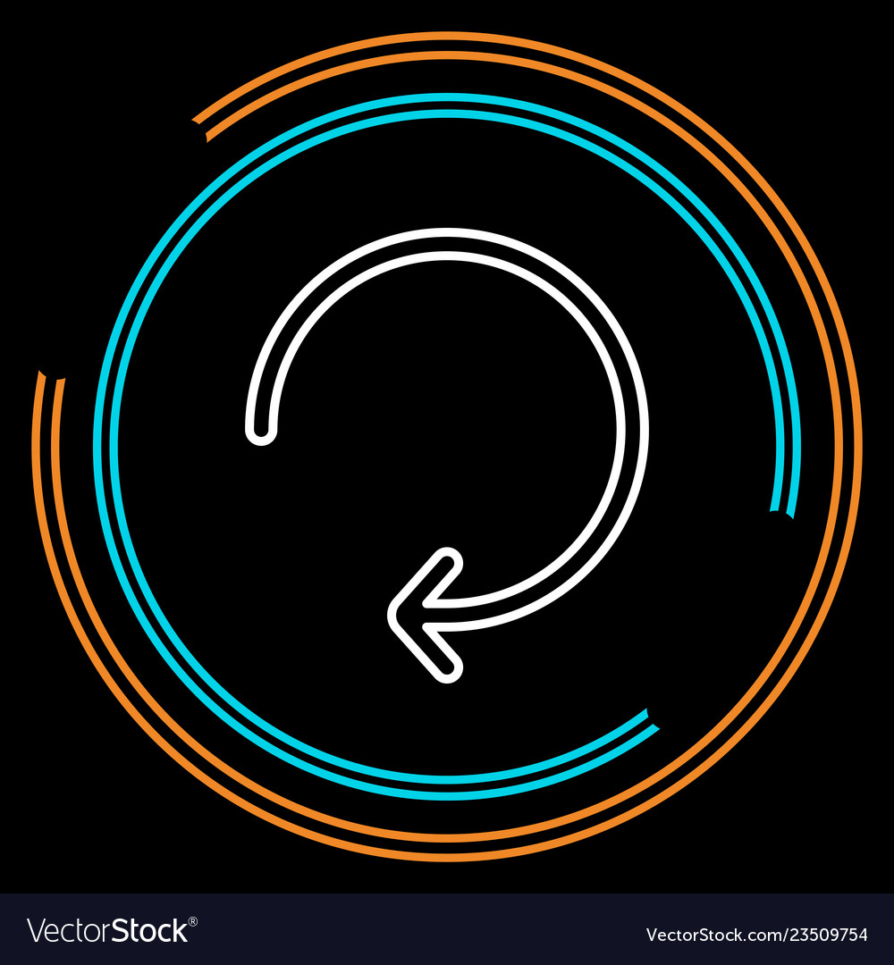 Simple arrow refresh thin line icon vector image Simple arrow refresh thin line icon