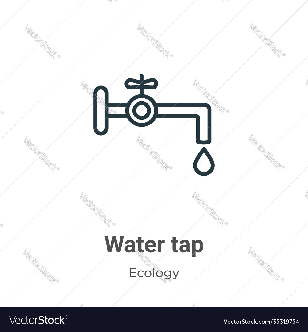 Water tap outline icon thin line black