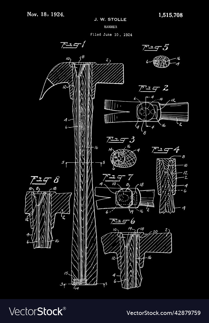 1924 vintage hammer patent