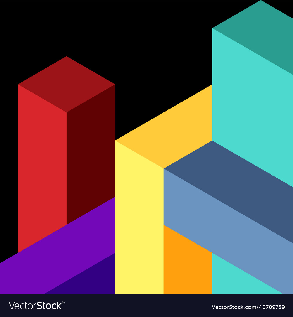 Abstract background 3d cubes cubic elements vector image Abstract background 3d cubes cubic elements