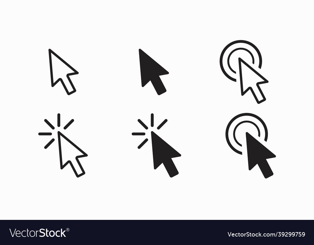 Arrow pointer icon set vector image Arrow pointer icon set
