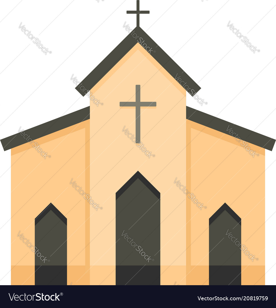 Chapel icon flat style Royalty Free Vector Image