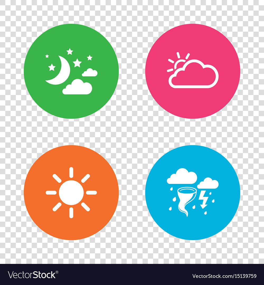 Cloud and sun icon storm symbol moon and stars Vector Image