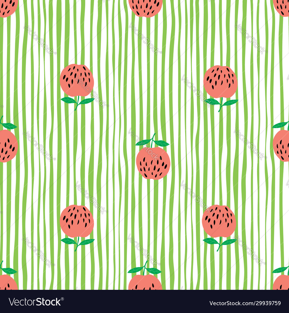 Cute red apples seamless pattern on stripes