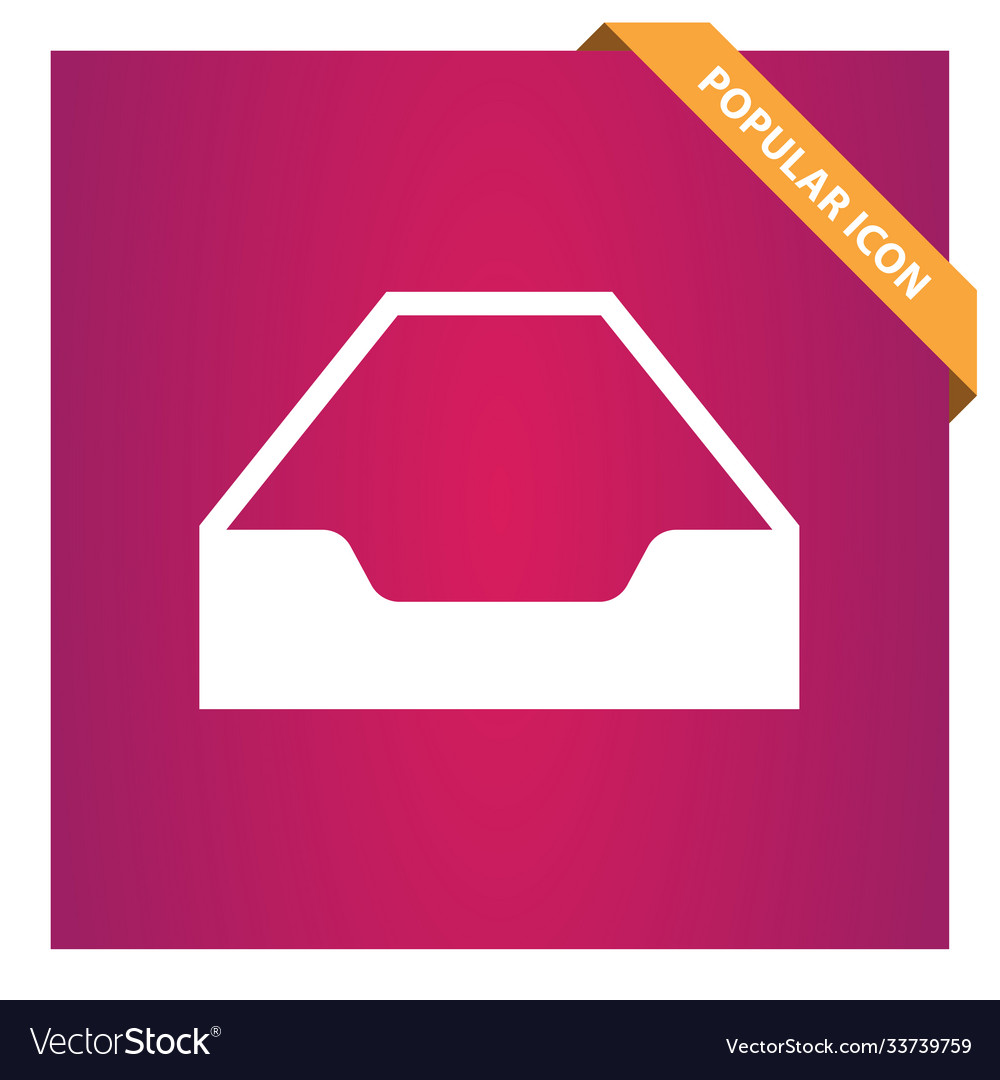 Empty drawer icon for web and mobile vector image Empty drawer icon for web and mobile
