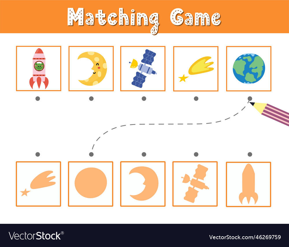 Find the correct shadow matching game with cute vector image Find the correct shadow matching game with cute