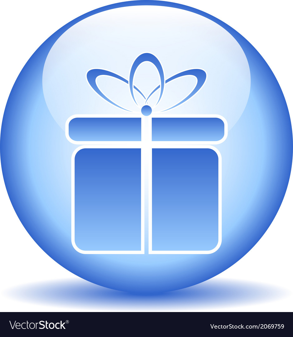 Gift button Royalty Free Vector Image - VectorStock