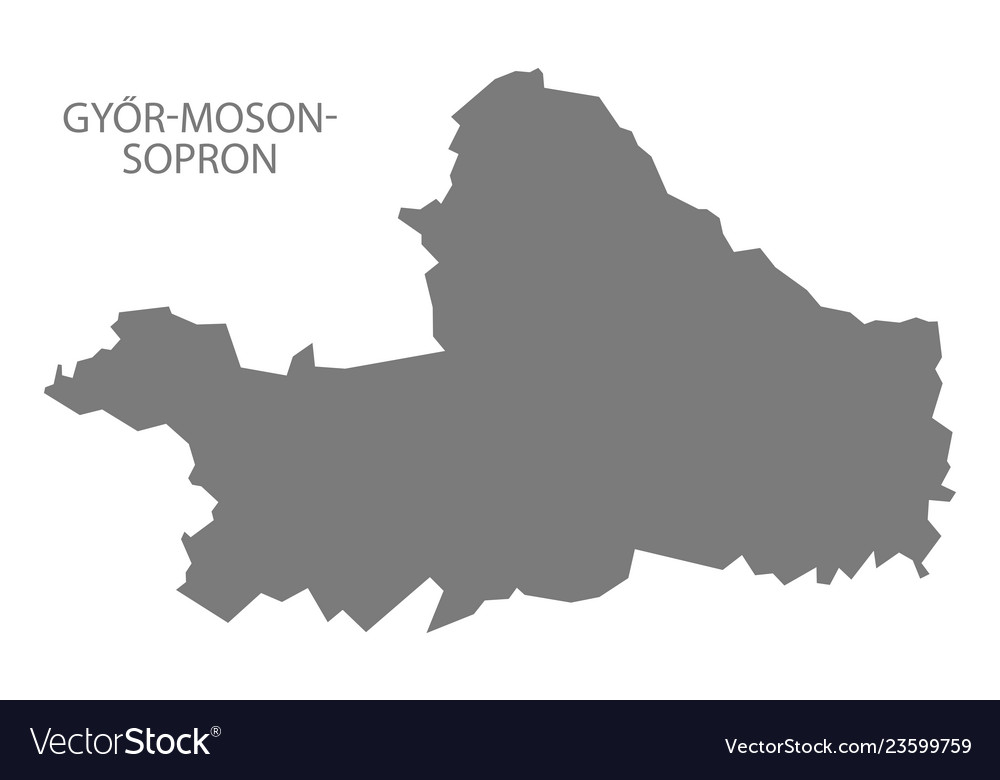 Gyor-moson-sopron hungary map grey vector image Gyor-moson-sopron hungary map grey