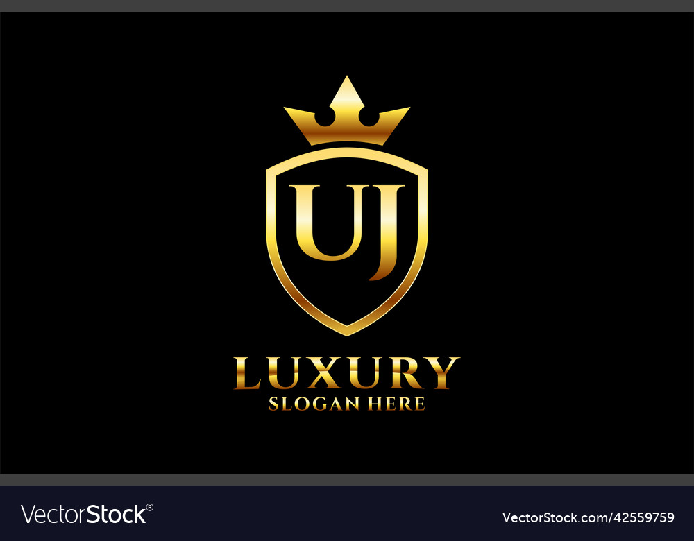 Initial uj elegant luxury monogram logo or badge Vector Image