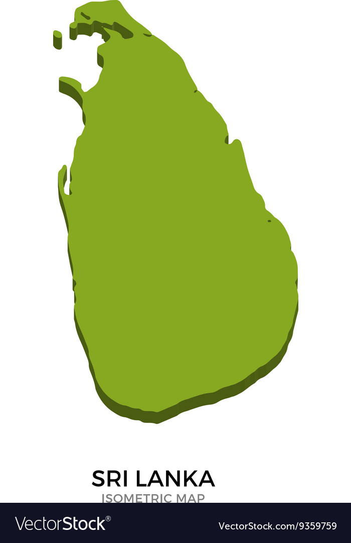 Isometric map of sri lanka detailed