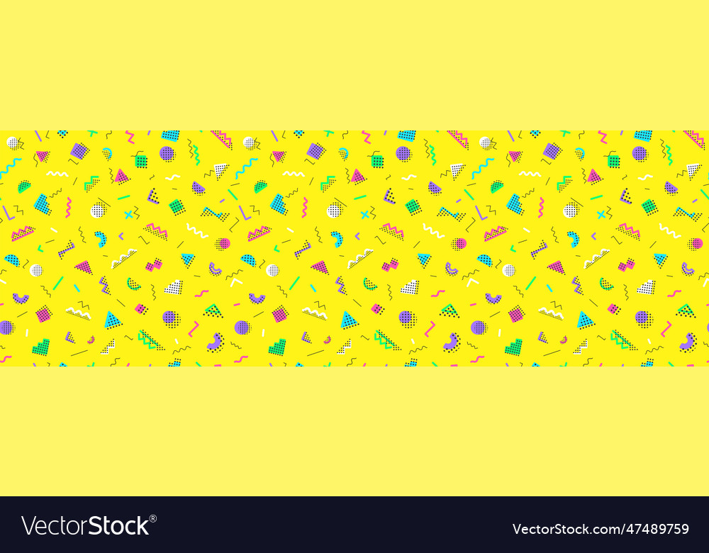 Memphis pattern consisting geometry shape vector image Memphis pattern consisting geometry shape
