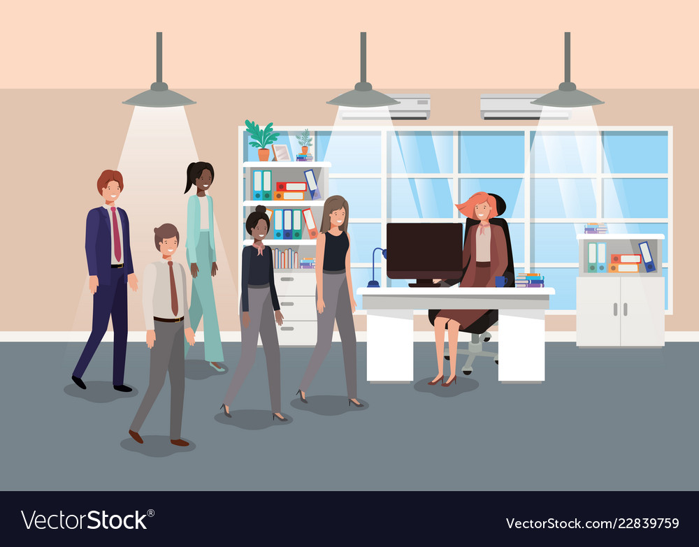 Modern office with business people