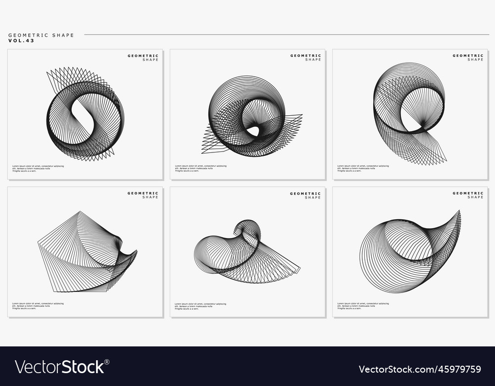 Modern spectrum lines logo design template set